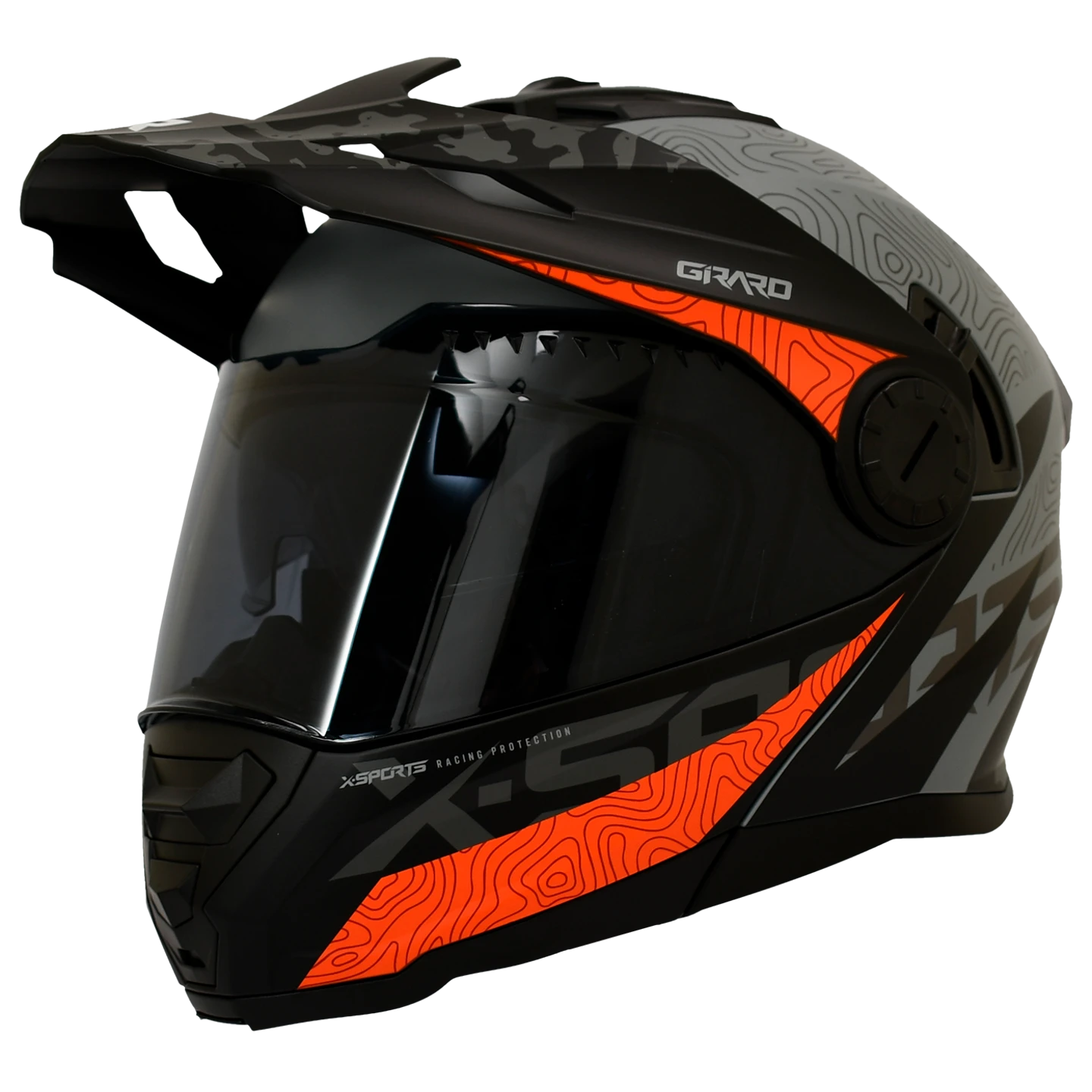 Casco X-Sports 165 Girard Gris Naranja-2