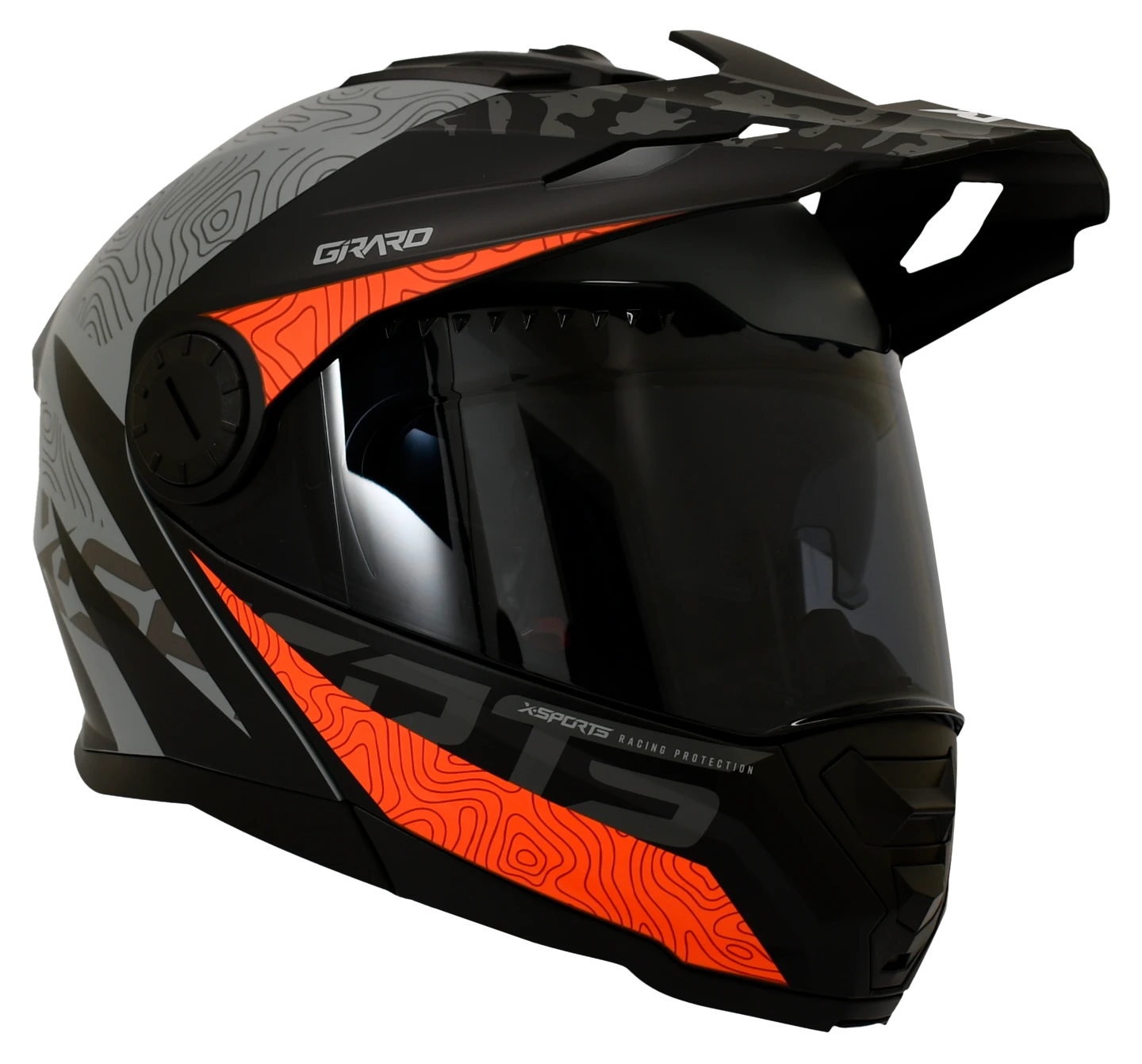 Casco X-Sports 165 Girard Gris Naranja-4