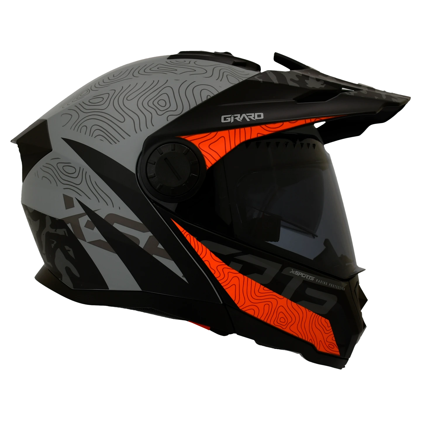 Casco X-Sports 165 Girard Gris Naranja-5