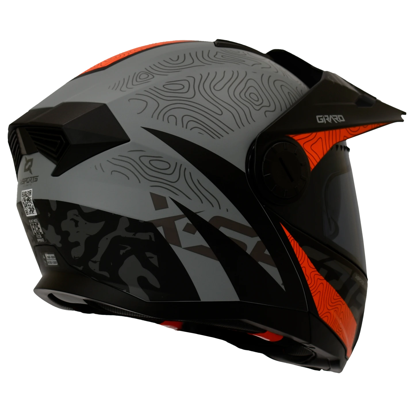 Casco X-Sports 165 Girard Gris Naranja-6