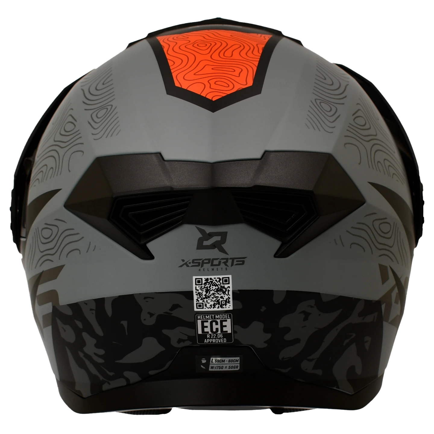Casco X-Sports 165 Girard Gris Naranja-7