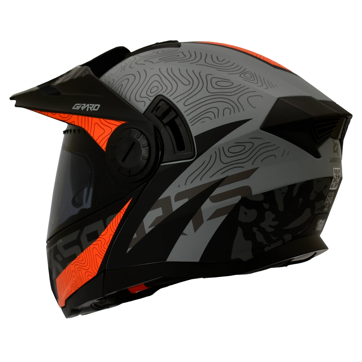 Casco X-Sports 165 Girard Gris Naranja-8