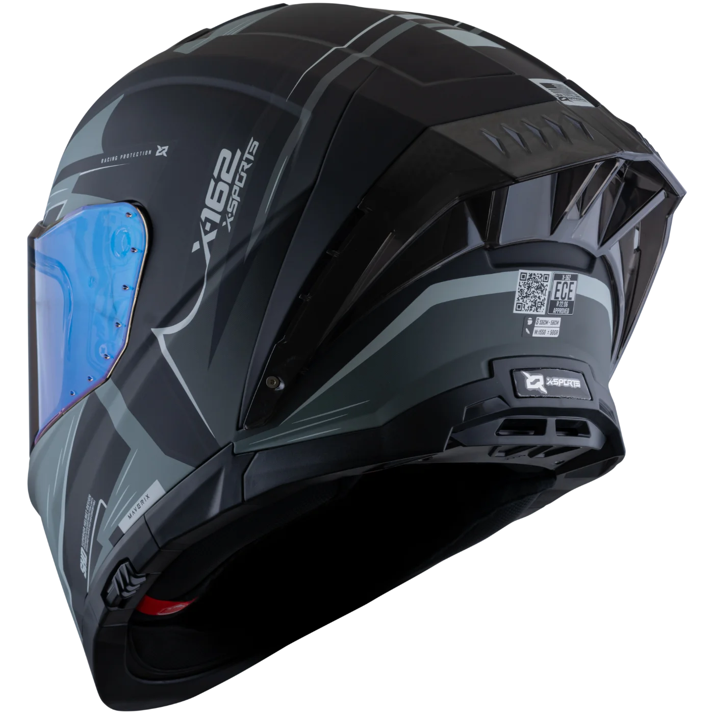 x-sports-casco-maverix-x-162-gris-negro-mate-4 x-sports-casco-maverix-x-162-gris-negro-mate-4